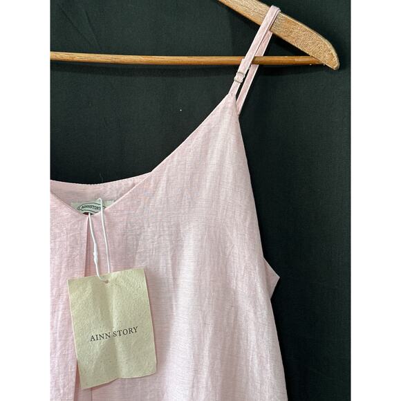 Ainn Story NWT Spring Summer Dress M Petal Pink Lagenlook Soft Girl Luxury - Picture 3 of 11